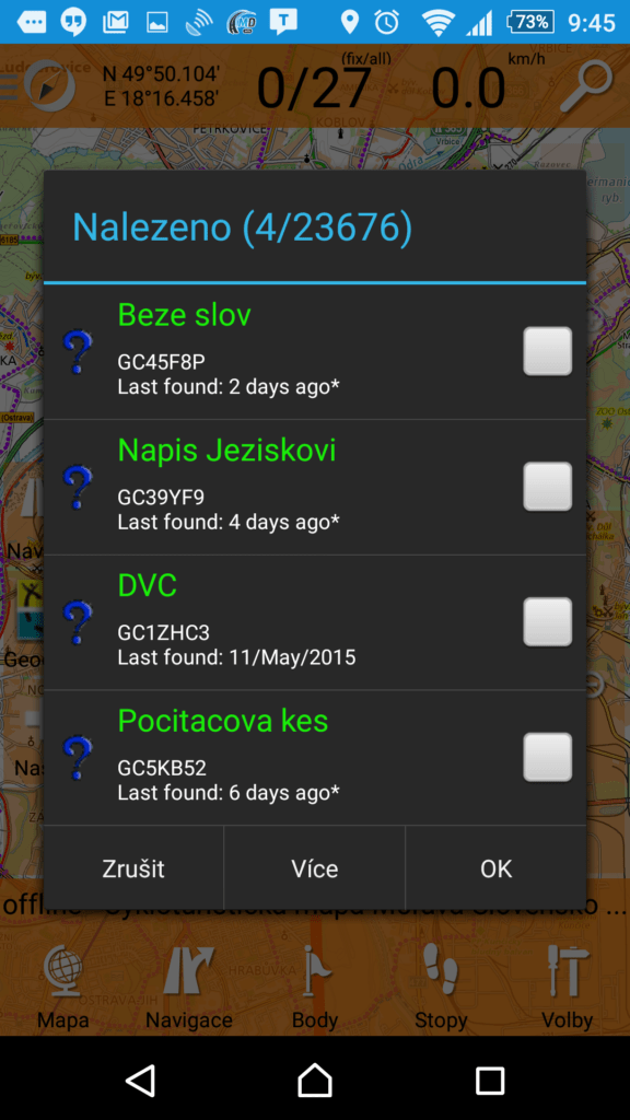 SmartMaps podporují geocaching