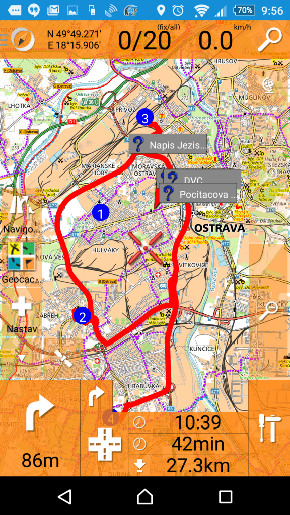 Nechybí navigace přes více bodů