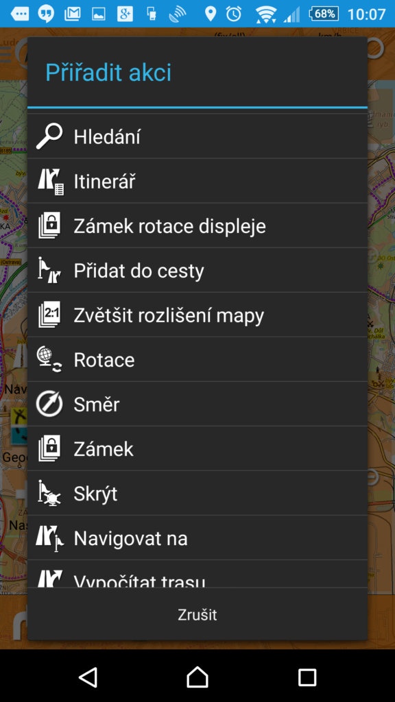 Do levé lišty lze přidávat a odebírat tlačítka
