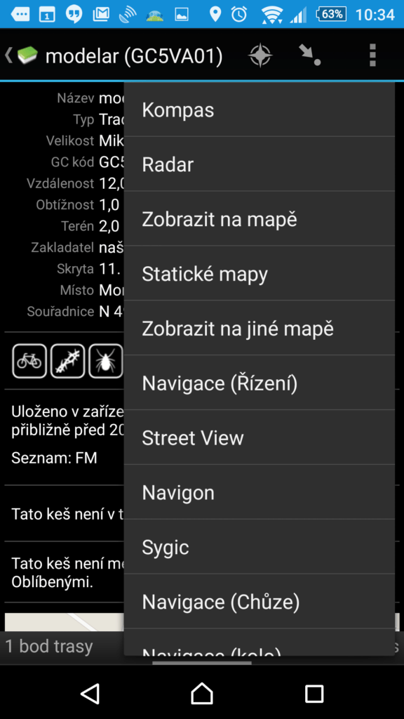 c:geo s mapami SmartMaps nespolupracuje