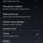 Nabídka Displej a Menu