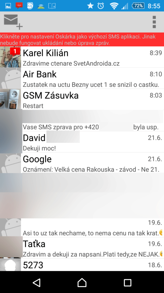 Oskárek: nastavení aplikace jako výchozí