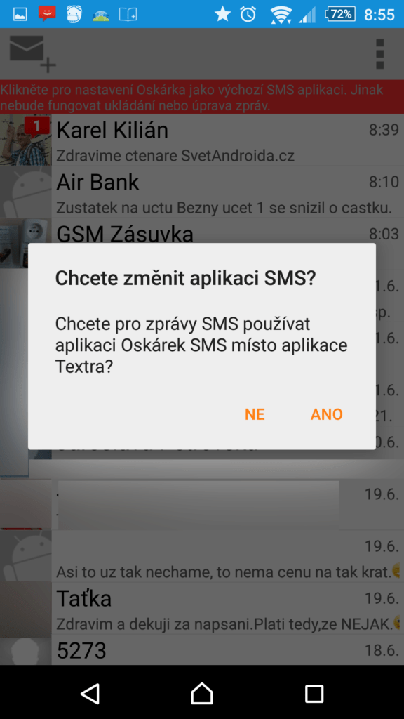Oskárek: nastavení aplikace jako výchozí