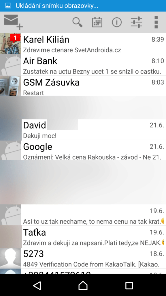Oskárek: nástrojová lišta s tlačítky