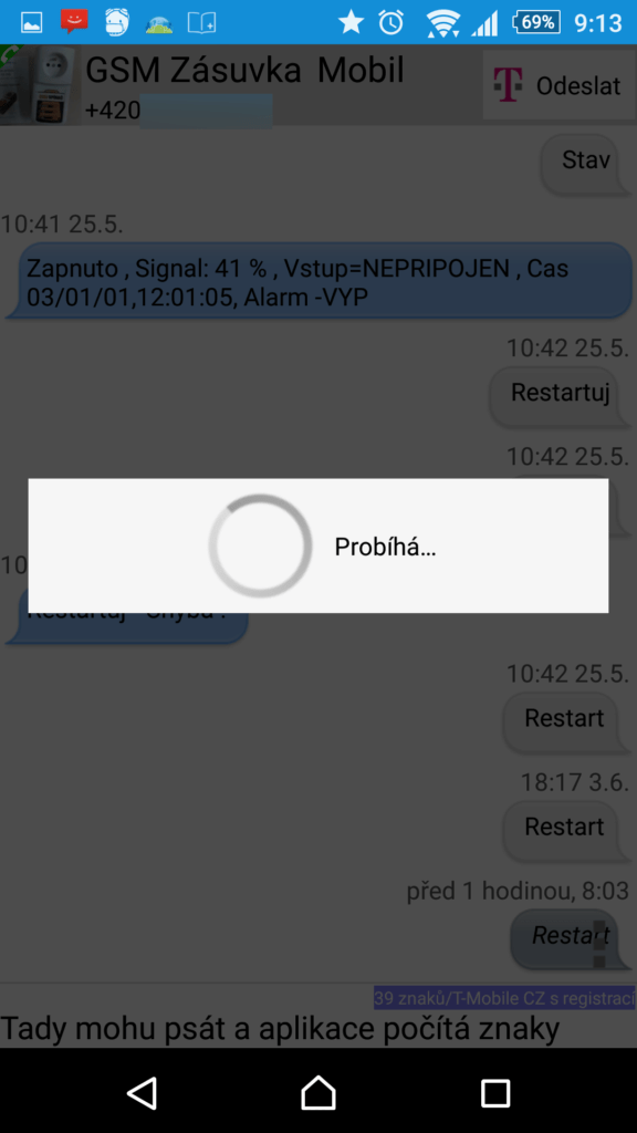 Odeslání textové zprávy