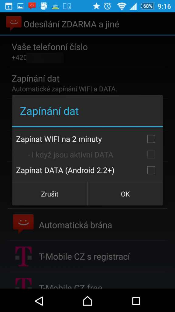 Nastavení odesílání skrze brány