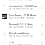 Dropbox: seznam souborů