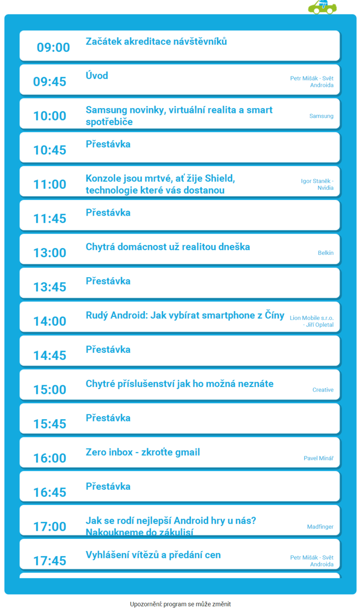 Program - Android RoadShow 2015 - dotkni se Androida ve svém městě Android RoadShow 2015 – dotkni se Androida ve svém městě_20150616222342 Program - Android RoadShow 2015 - dotkni se Androida ve svém městě Android RoadShow 2015 – dotkni se Androida ve svém městě_20150616222342