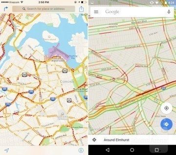 iOS vs. Android Mapy