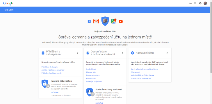 Můj účet: získejte kontrolu nad svými osobními daty u Googlu