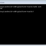 V příkazové řádce zadejte příkaz adb usb
