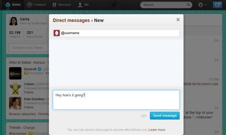 twitter direcet message