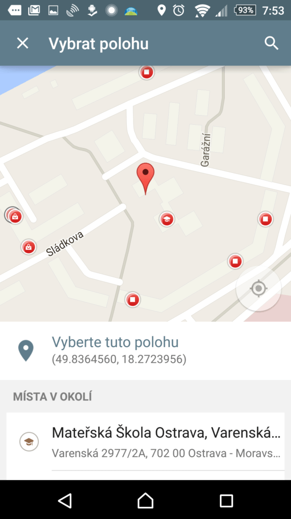 Sdílení polohy