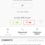 Informace o právě používané Wi-Fi