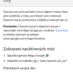 Časová osa v nové verzi Map Google