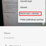 Zvolte položku Načíst text z obrázku