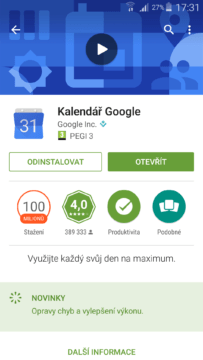 Google kalendář Google play