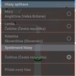 Volba hlasu pro hlasové pokyny