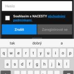 Registrace účtu NACESTY