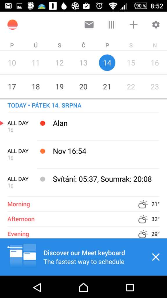 Sunrise Calendar