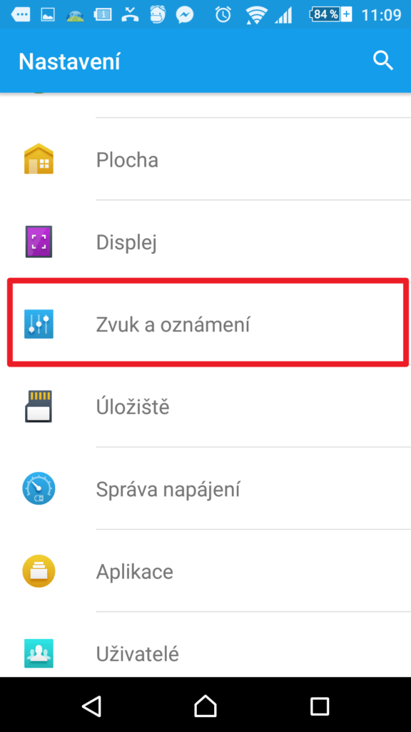 Zvuk a oznámení