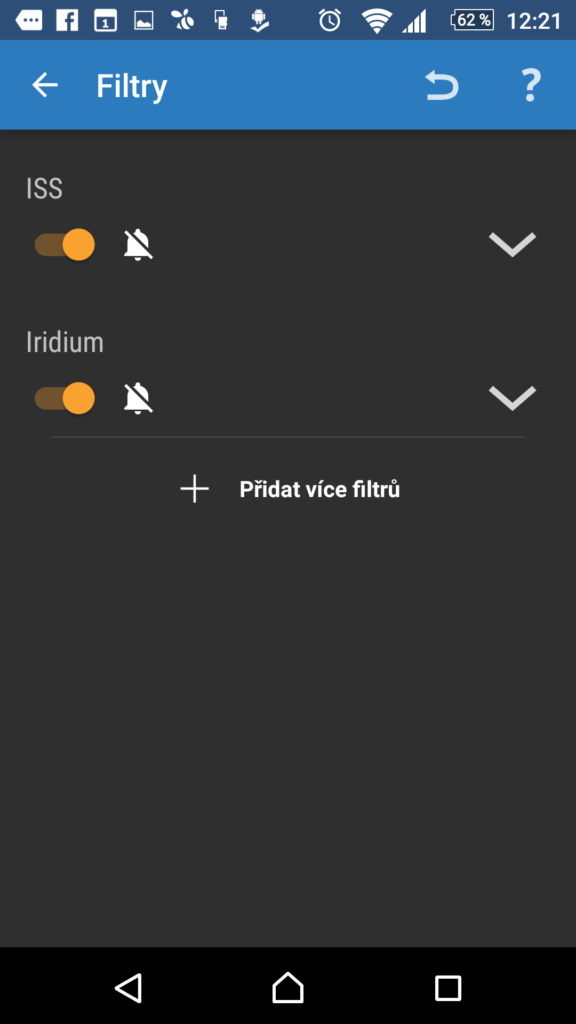 Nastavení filtrů