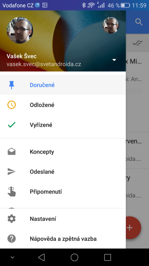 Inbox postranní panel 1
