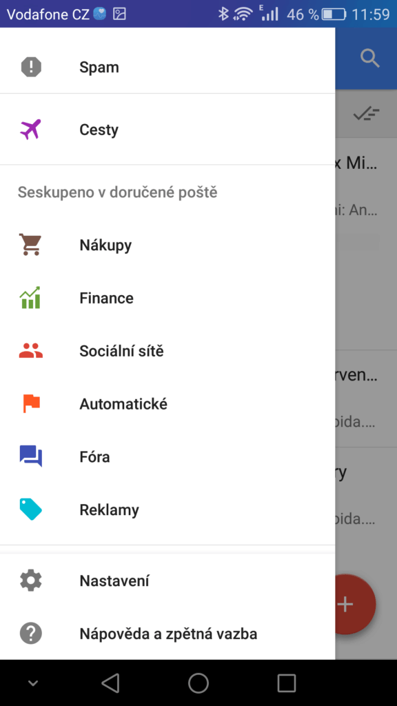 Inbox postranní panel 2