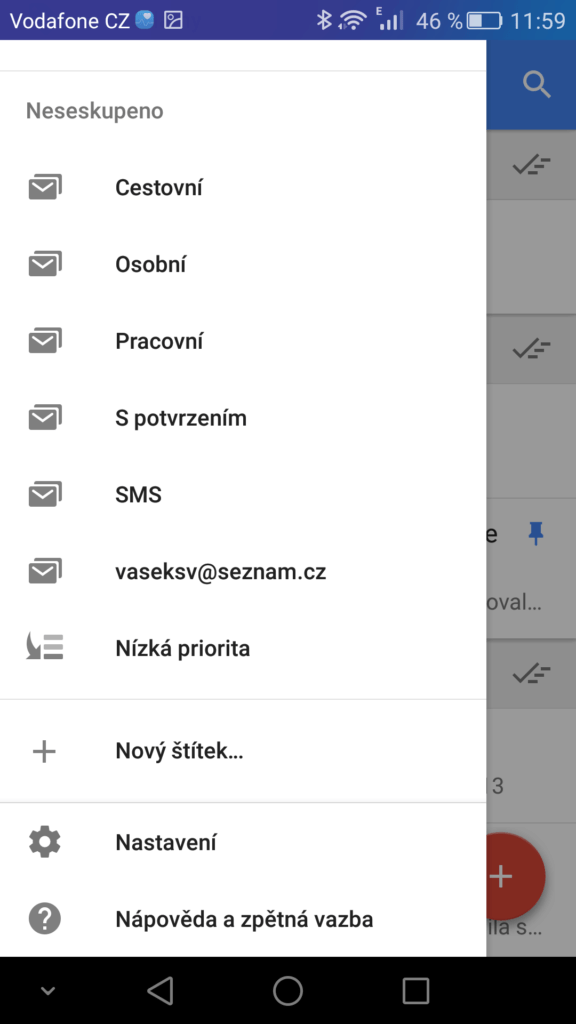 Inbox postranní panel 3