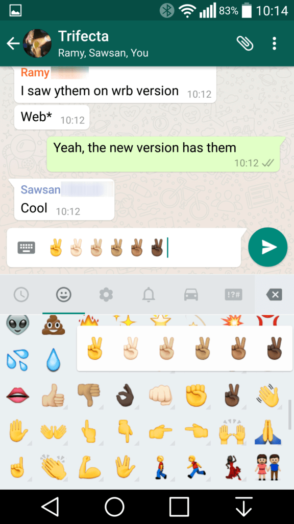 Nastavení barvy pleti emoji