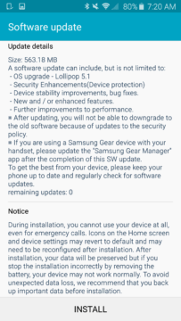 Samsung Galaxy Note 4 Android 5.1.1