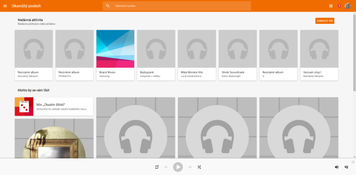 Obchod Play nabízí poslech hudby skrz webový prohlížeč
