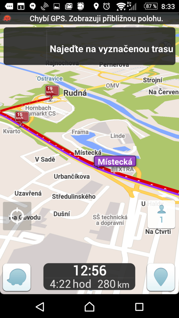 Waze bere v potaz aktuální stav dopravy