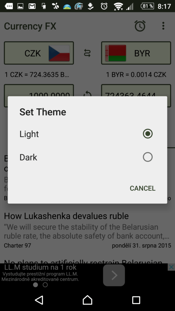 Volba grafického tématu