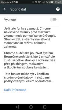 Android pro začátečníky 11 - chrome spořič dat