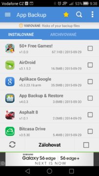 Android pro začátečníky –  app backup (1)