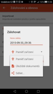 Android pro začátečníky –  záloha aplikace Nova Launcher (2)