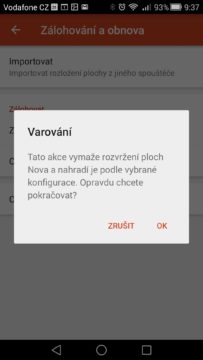 Android pro začátečníky –  záloha aplikace Nova Launcher (3)