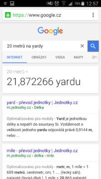 jednotky výsledek