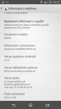 Sony Xperia Z3 Compact - systém Android 4.4.4 (1)