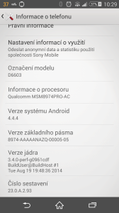 Sony Xperia Z3 - systém Android 4.4.4 (2)