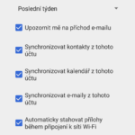 Možnosti synchronizace účtu