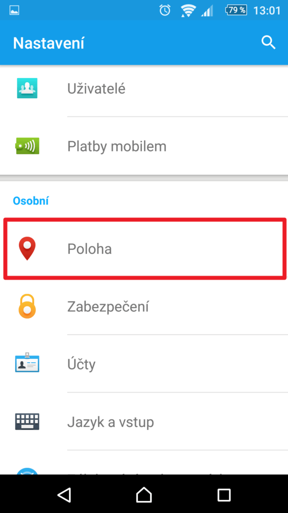 Sekce Poloha