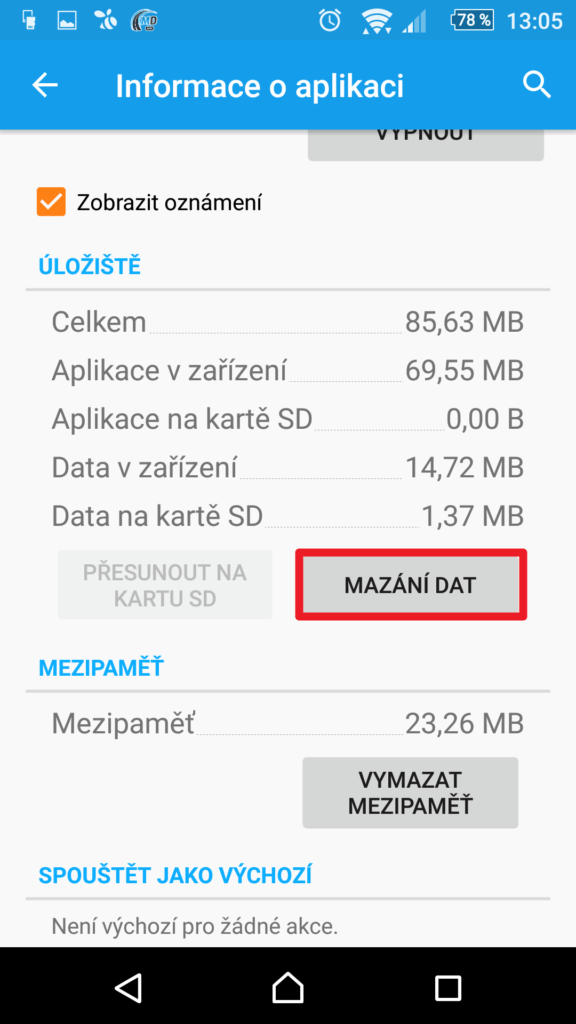 Mazání dat