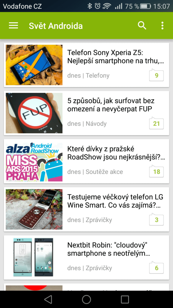 Aplikace Svět Androida 2.2.0 1