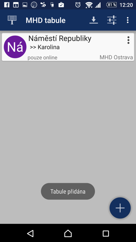 MHD Tabule