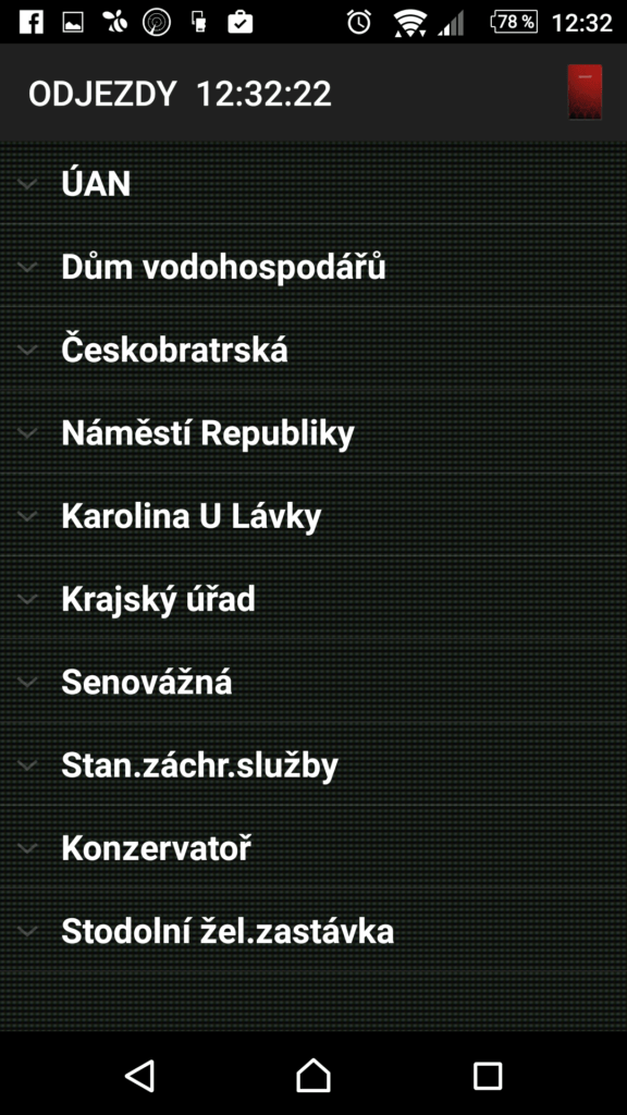 Odjezdy MHD Praha Brno Ostrava