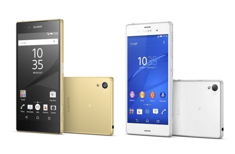 Vlevo Sony Xperia Z5, vpravo Xperia Z3 Vlevo Sony Xperia Z5, vpravo Xperia Z3