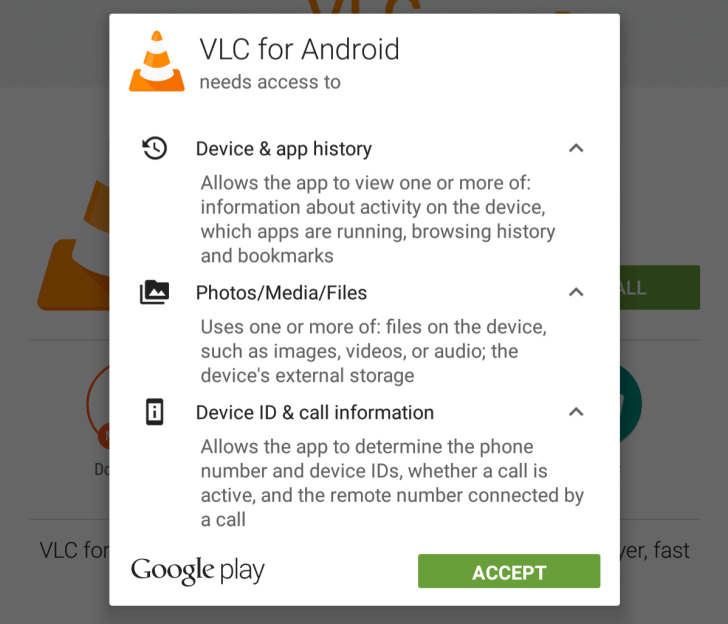 Jednou z největších změn VLC 1.6 je snížení počtu požadovaných oprávnění