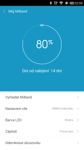 Xiaomi MiBand - výdrž na jedno nabití